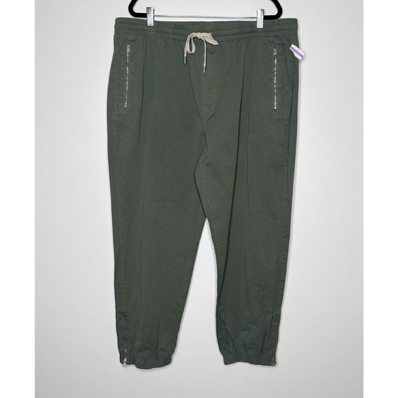 All Saints Cotton-Poplin Ontake Jogger Pants Ankle Zip Men's Sage Green Size 36 - Picture 3 of 6